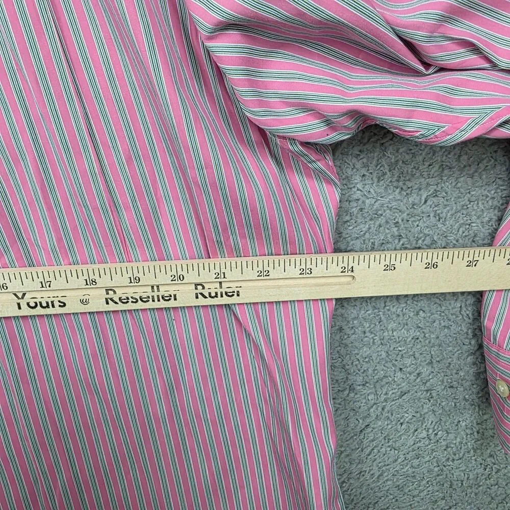 Vtg Polo Ralph Lauren Regent Shirt Men's 16 32/33 Pink Striped Long Sleeve